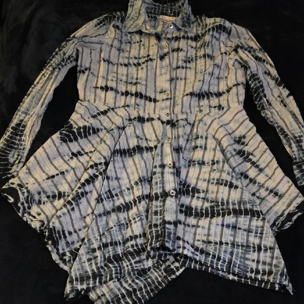 Studio West Black and White Tie-Dye Tunic